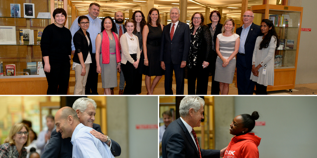 Collage of three photos from President's Community Farewell event.